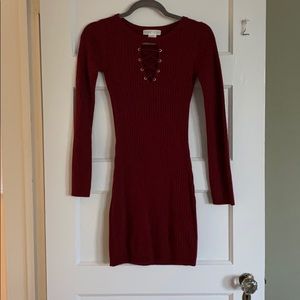 Red sweater dress